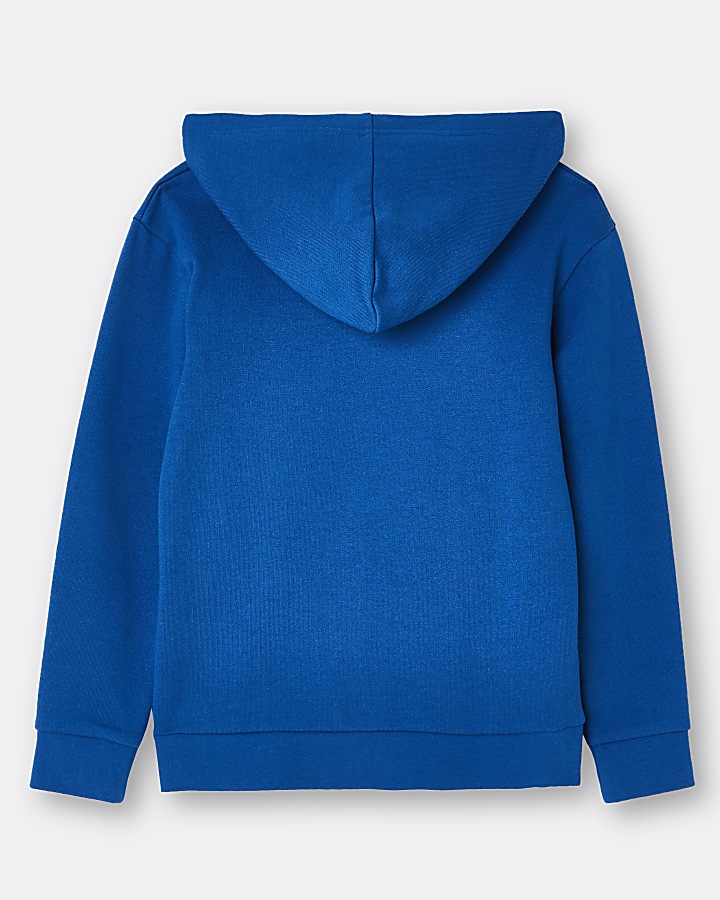 Boys blue RIR printed hoodie