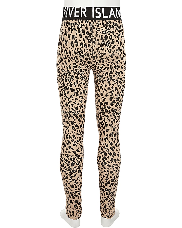 Age 13+ girls natural leopard print leggings