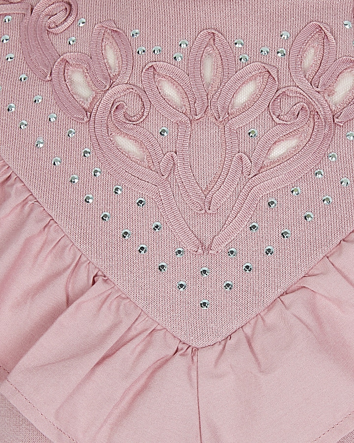 Girls pink 'Lovely' sweat dress