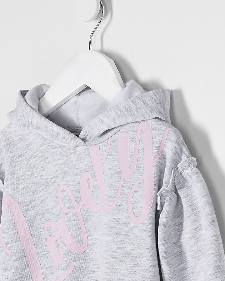 Mini girls grey 'Lovely' hoodie