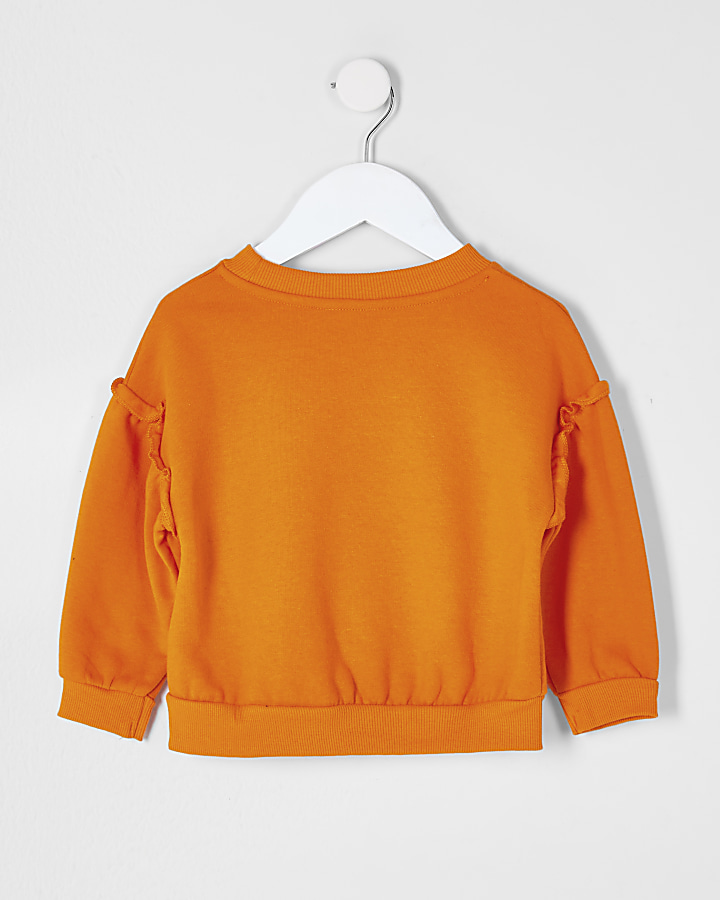 Mini girls orange 'Sassy' slogan sweatshirt
