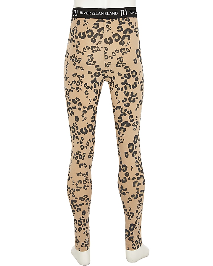 Girls black leopard leggings 3 pack