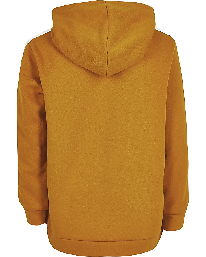 Boys yellow Maison Riviera tape hoodie