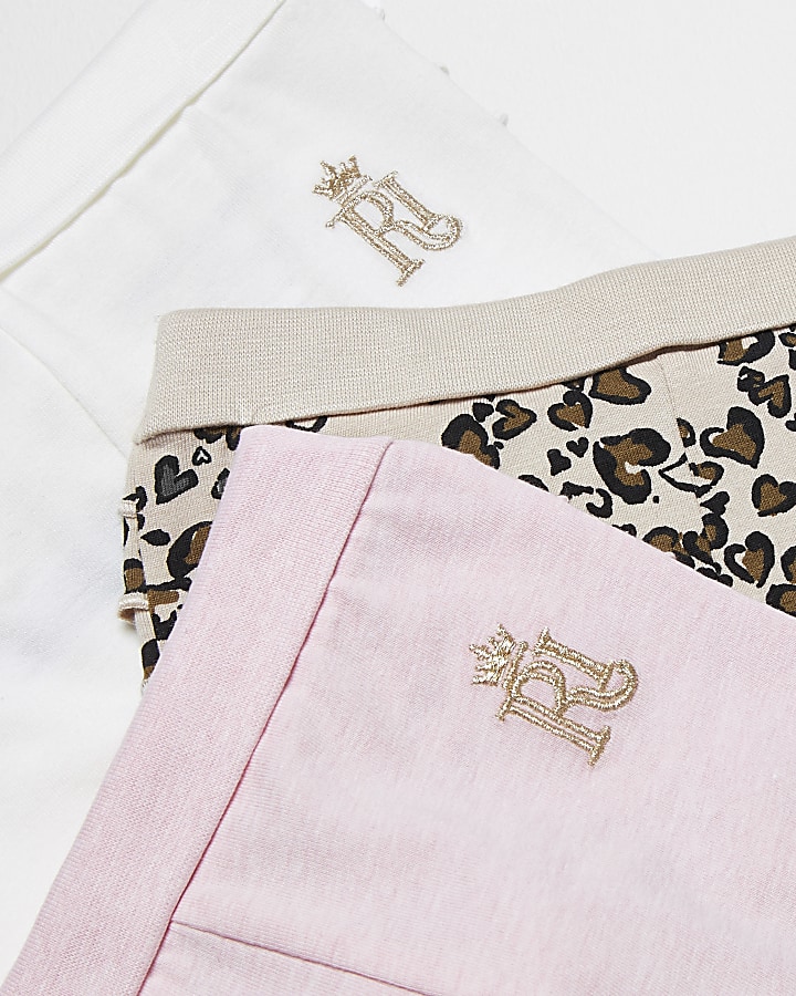 Baby pink leopard print leggings 3 pack