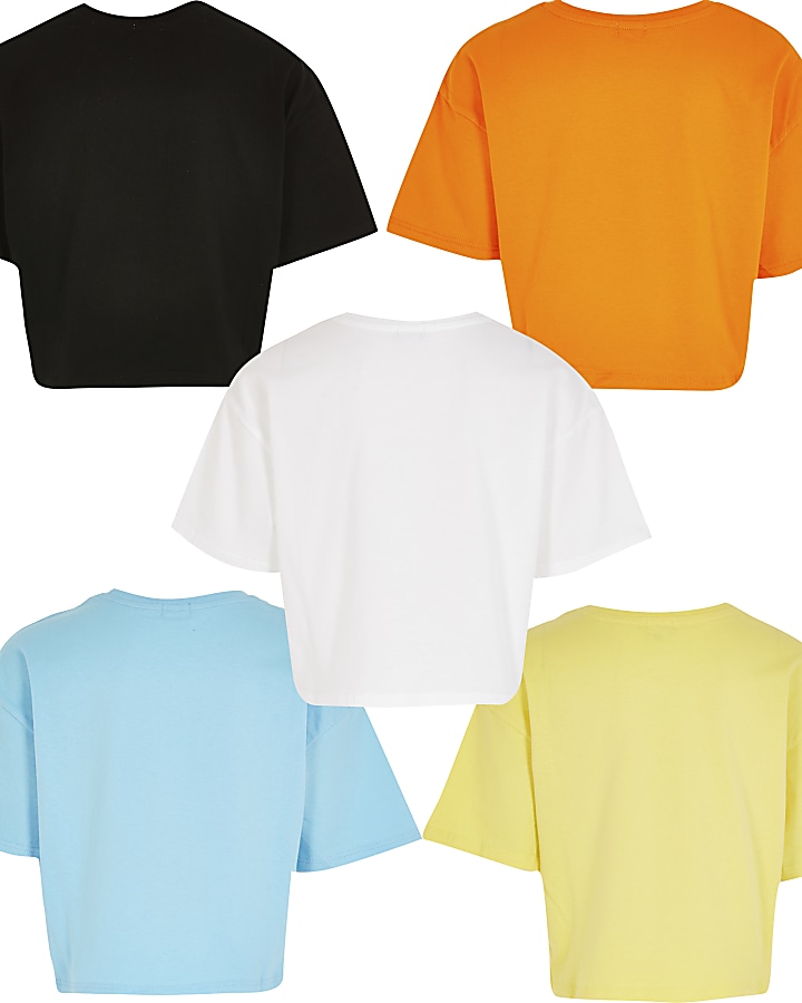 Girls orange pinted t-shirts 5 pack
