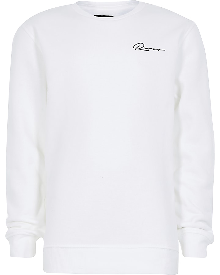Boys white embroidered sweatshirt