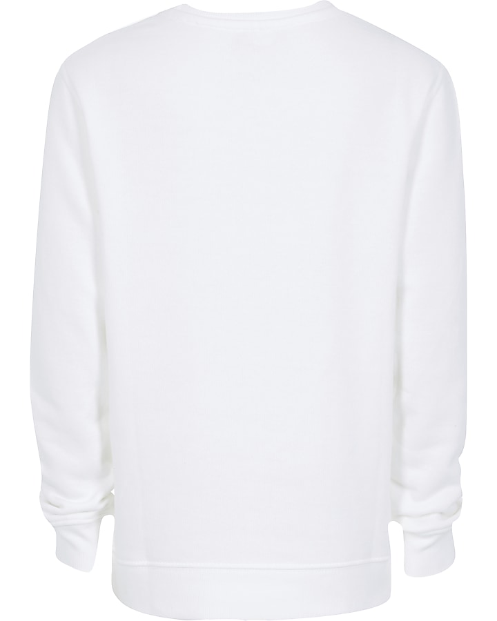 Boys white embroidered sweatshirt