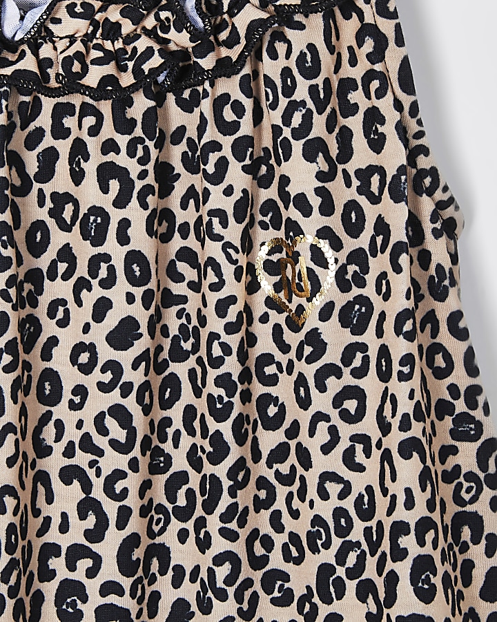 Mini Girls Leopard Print Trapeze Dress