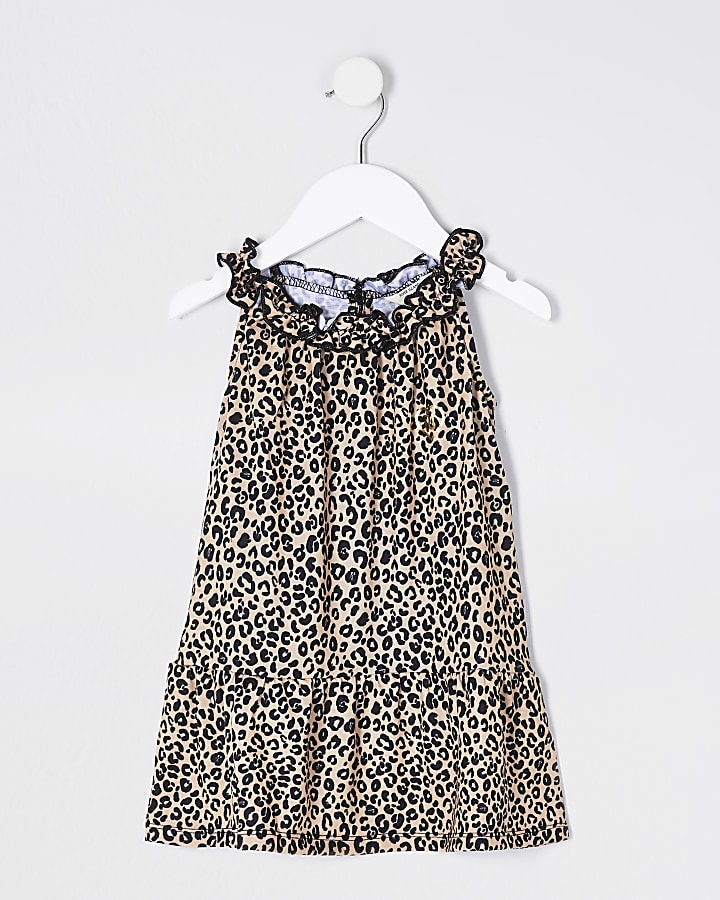 Mini Girls Leopard Print Trapeze Dress