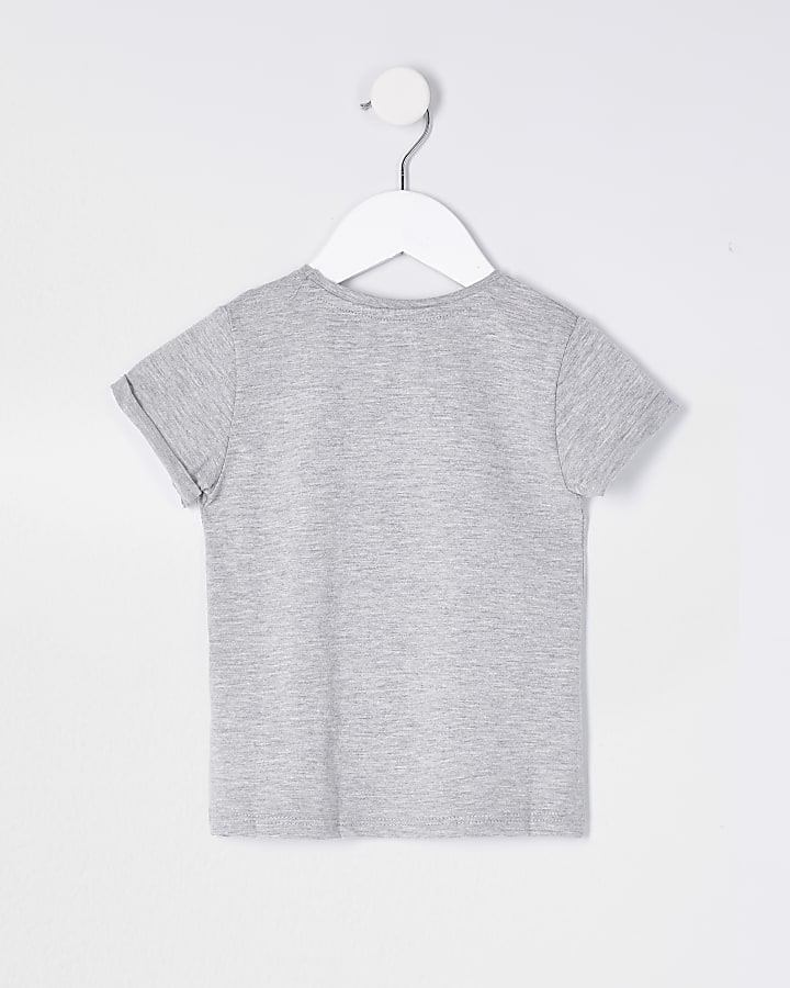 Mini girls grey 'Fierce' t-shirt