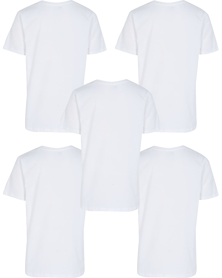 Boys white 5 pack t-shirt