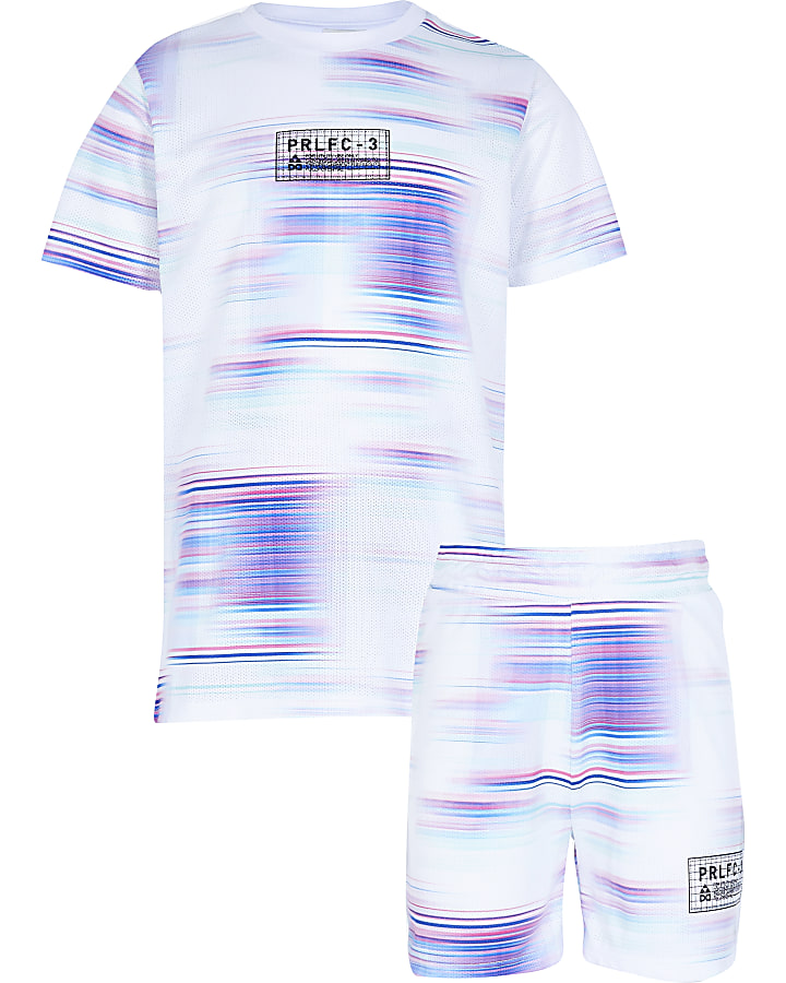 Boys White Prolific Tie Dye Print Tshirt Set