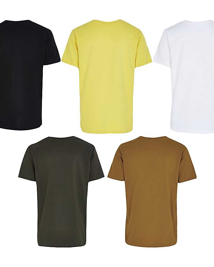 Boys yellow design t-shirt 5 pack