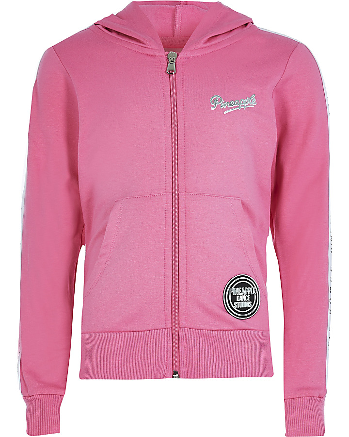 Girls Pineapple pink zip hoodie