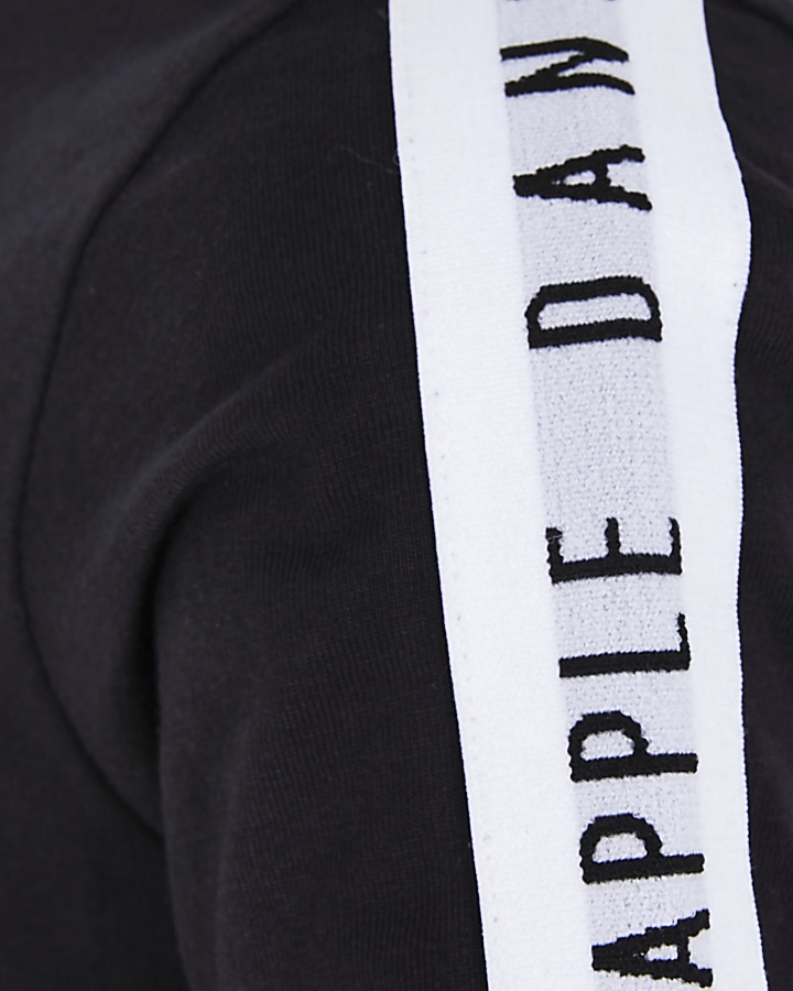 Girls Pineapple black jacquard croppe t-shirt