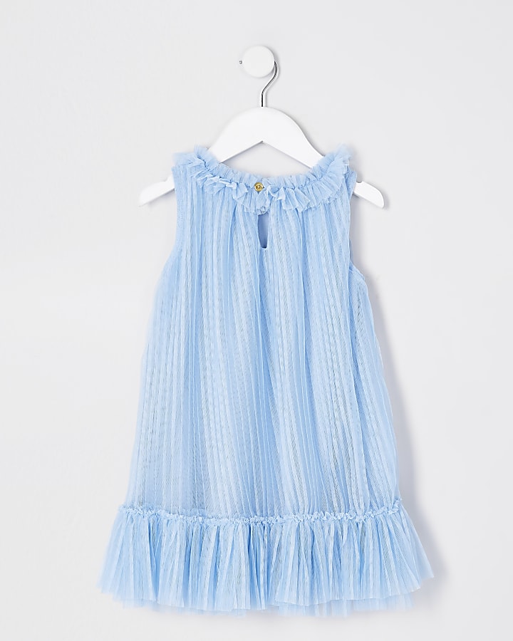 Mini girls 'Angel Face' blue corsage dress