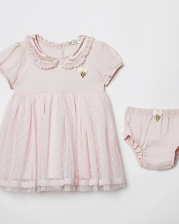 Baby Angels Face pink dress and knicker set