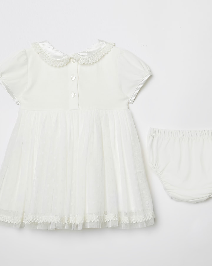 Baby Angel's Face cream dress with knickers