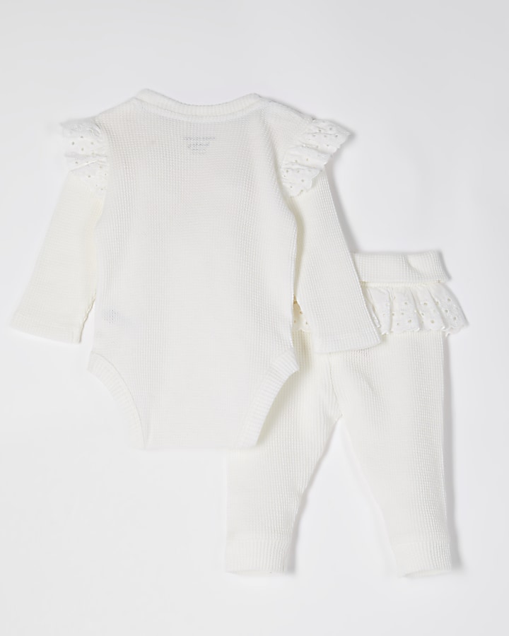 Baby ivory 'Couture' broderie frill outfit