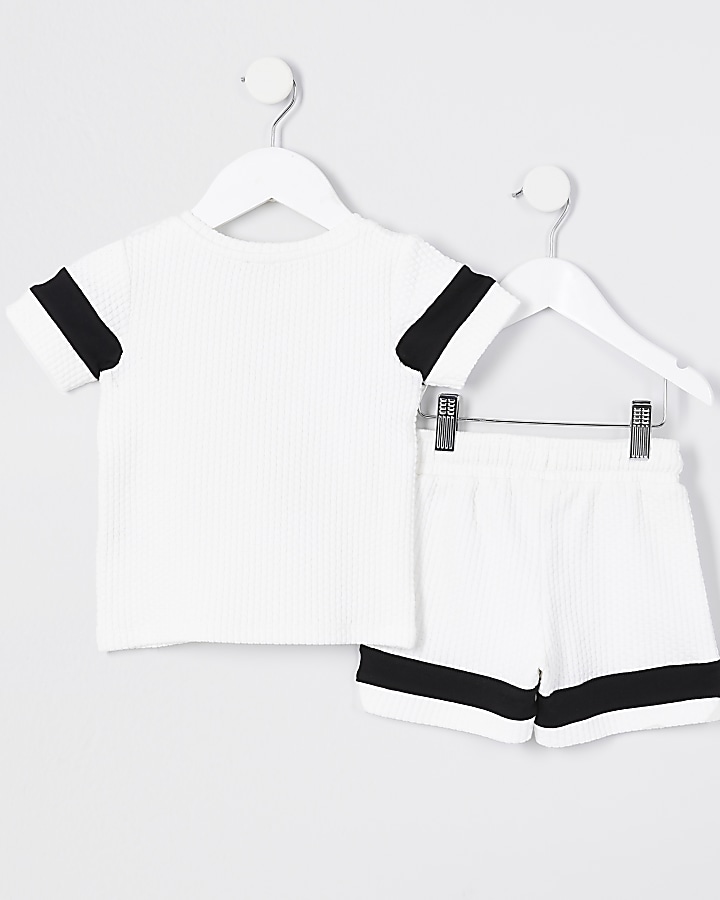 Mini Boys white Maison Riviera T-shirt outfit