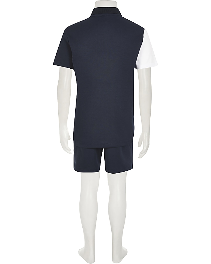 Boys navy maison polo tape outfit
