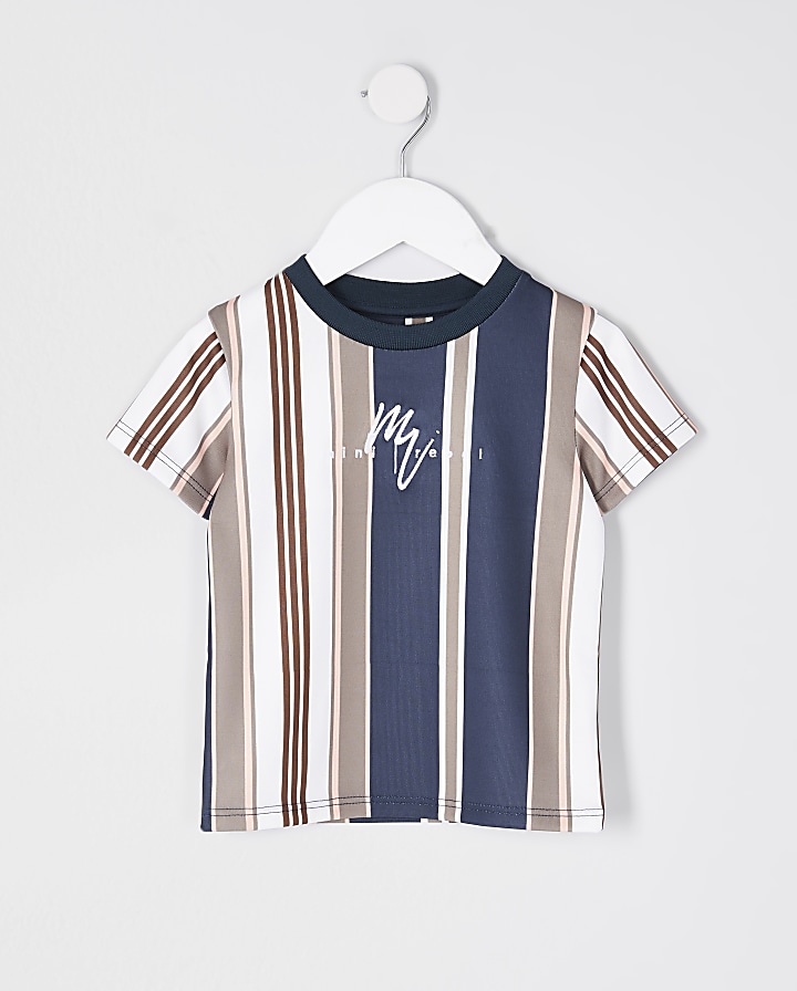 Mini boys navy 'Mini Rebel' stripe t-shirt