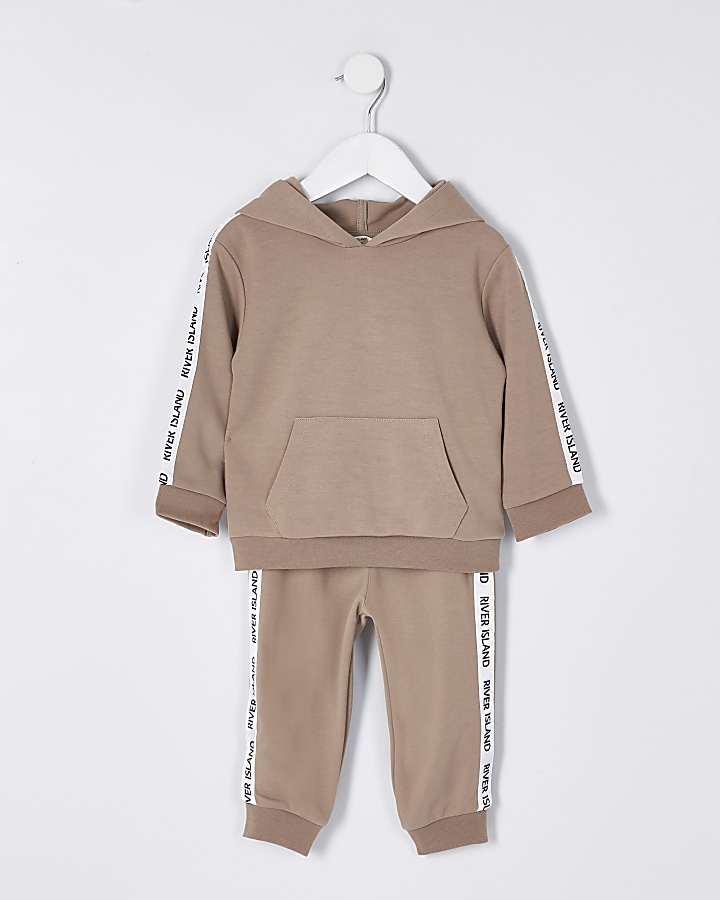 Mini boys stone 'River island' taped outfit