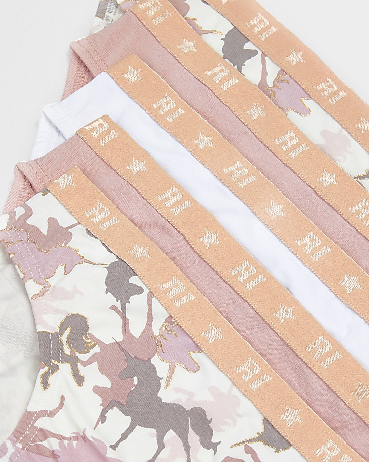 Girls pink unicorn briefs 5 pack