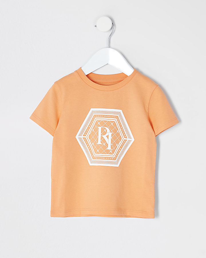 Mini boys orange 'future icon' t-shirt