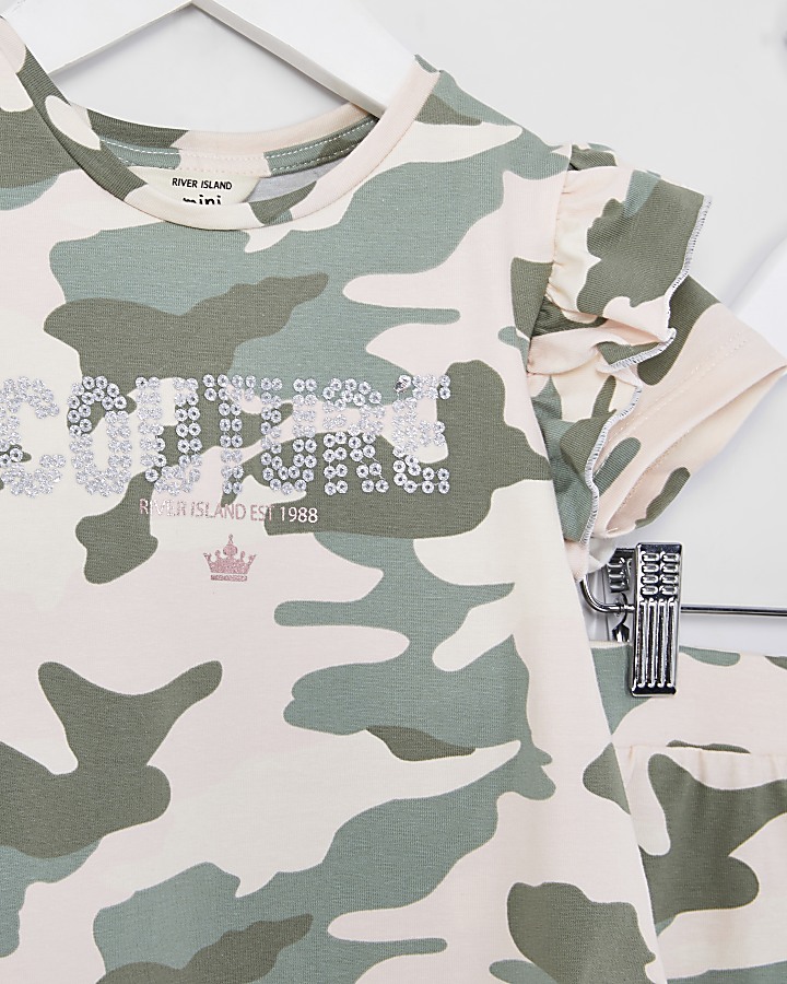 Mini girls green camo 'Couture' Outfit