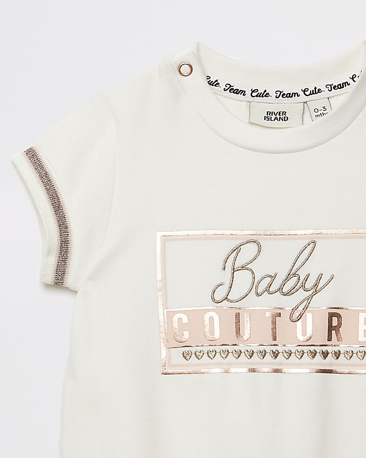 Baby ivory 'Baby Couture' romper