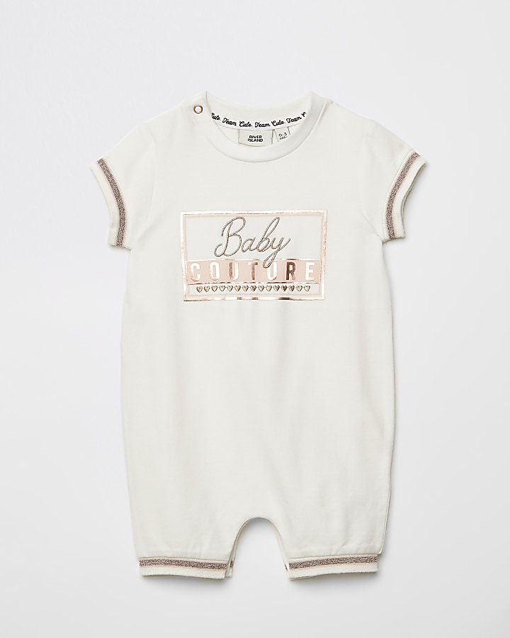 Baby ivory 'Baby Couture' romper
