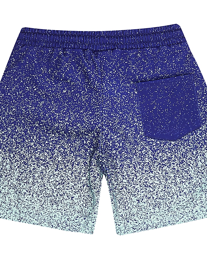 Boys Hype blue speckled print swim shorts