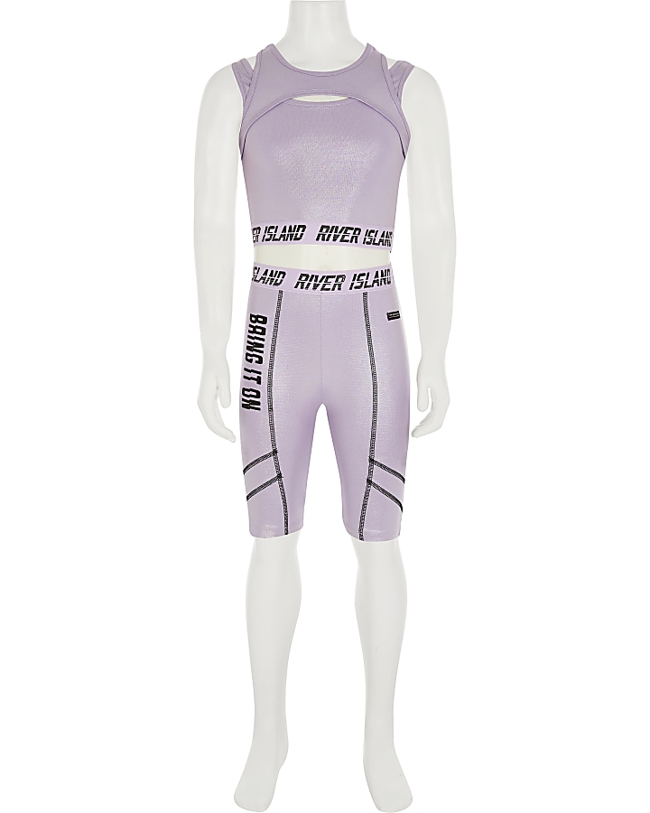 Girls purple RI Active 'Bring It On' outfit