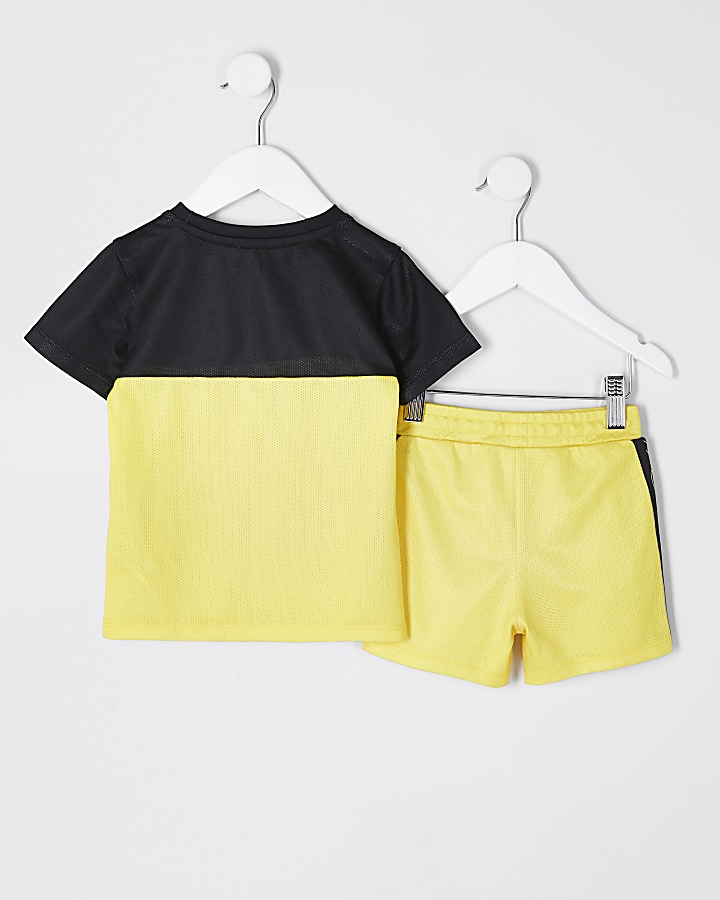 Mini boys yellow Prolific mesh T-shirt outfit