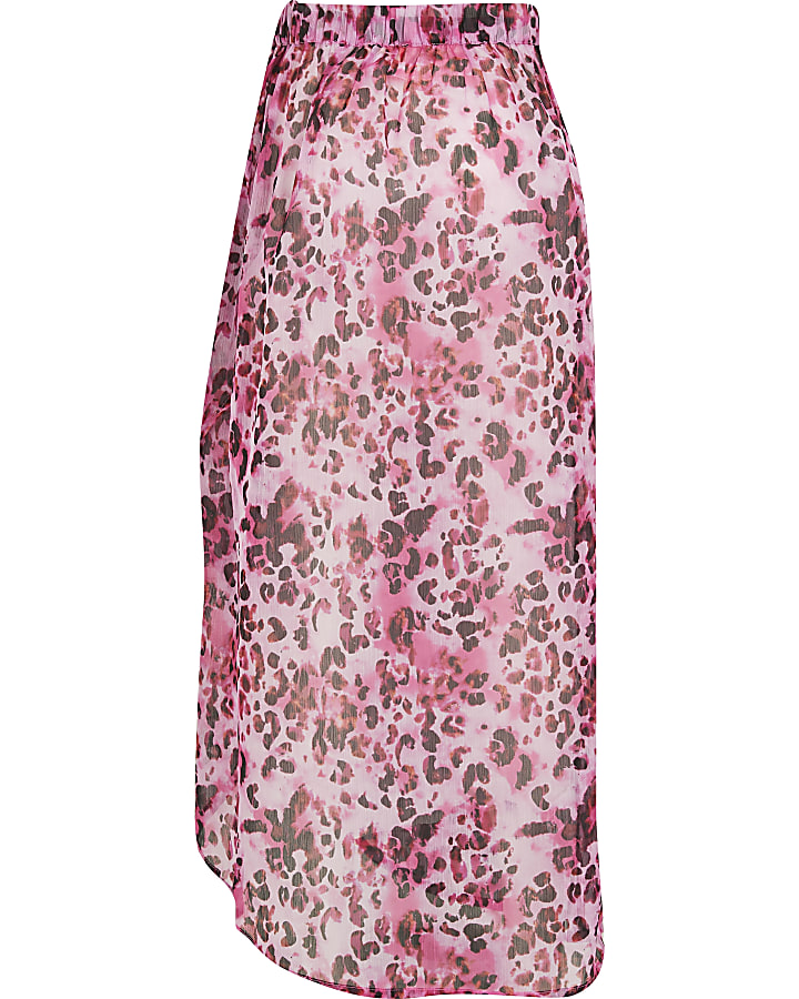 Girls pink animal  print skirt
