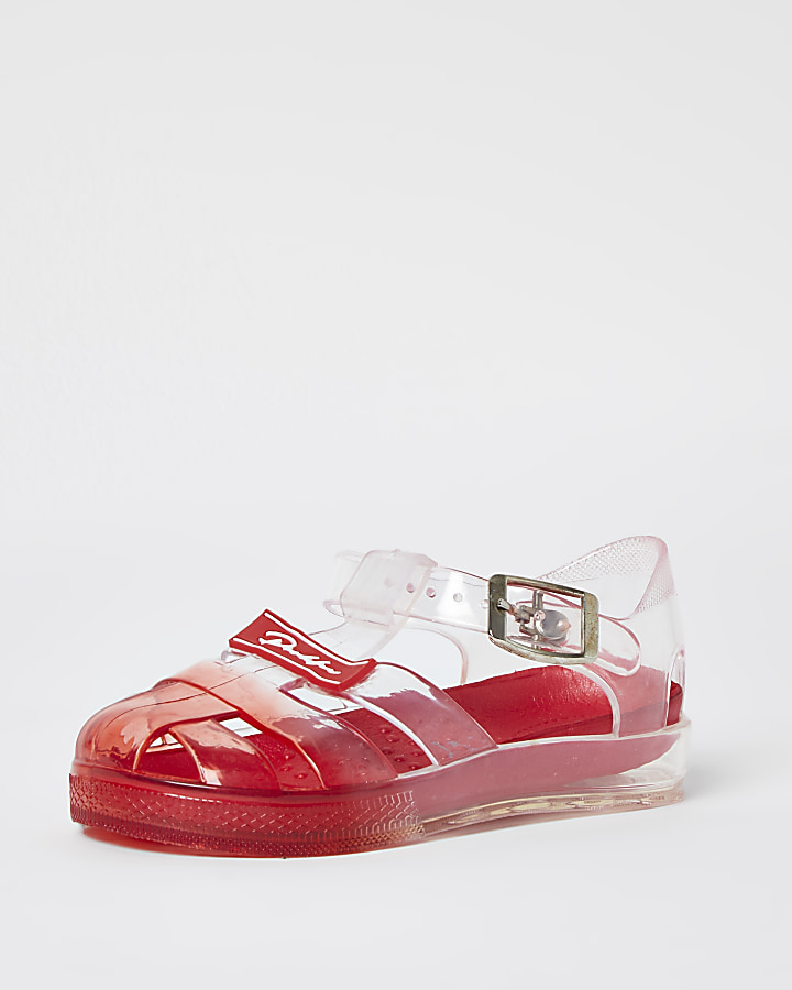 Mini boys red ombre jelly sandals