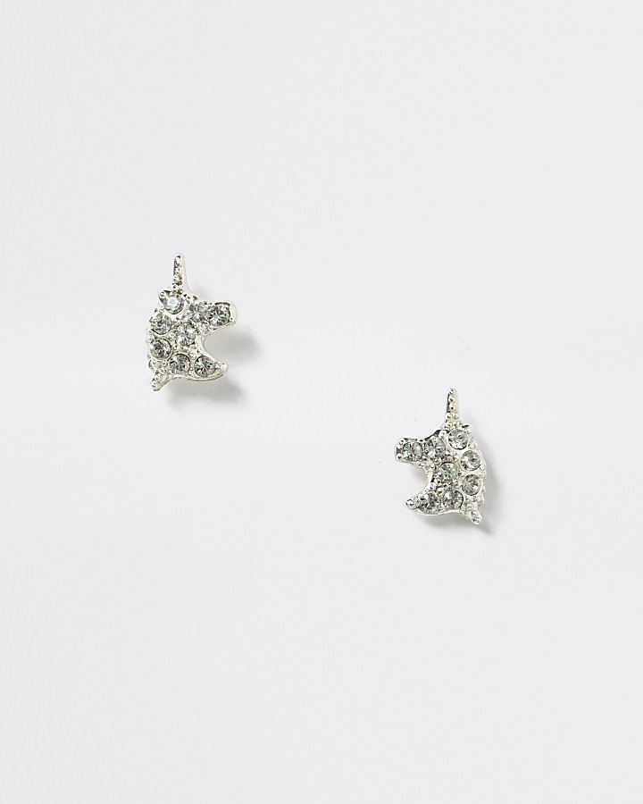 Girls silver colour unicorn necklace set