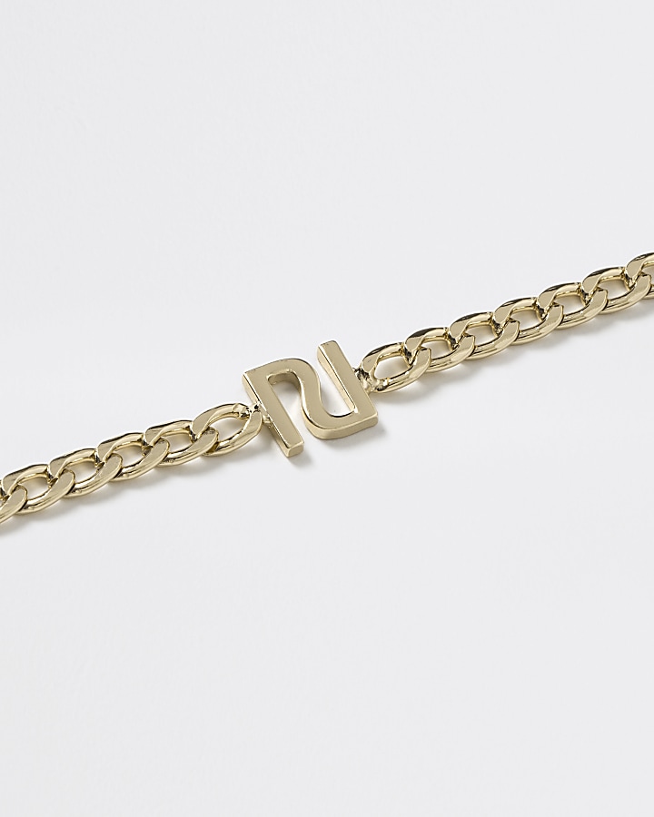 Girls gold colour RI chain choker necklace