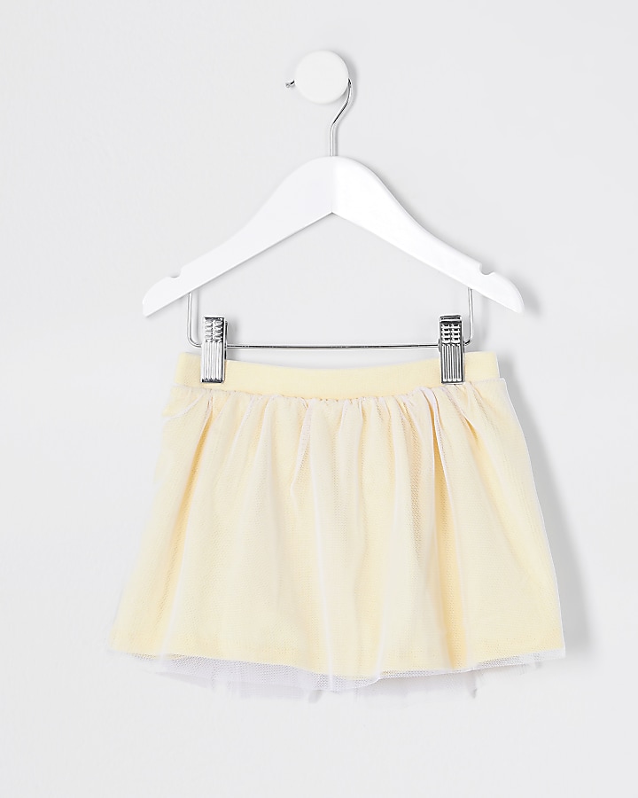 Mini girls RI active yellow tutu wrap skirt