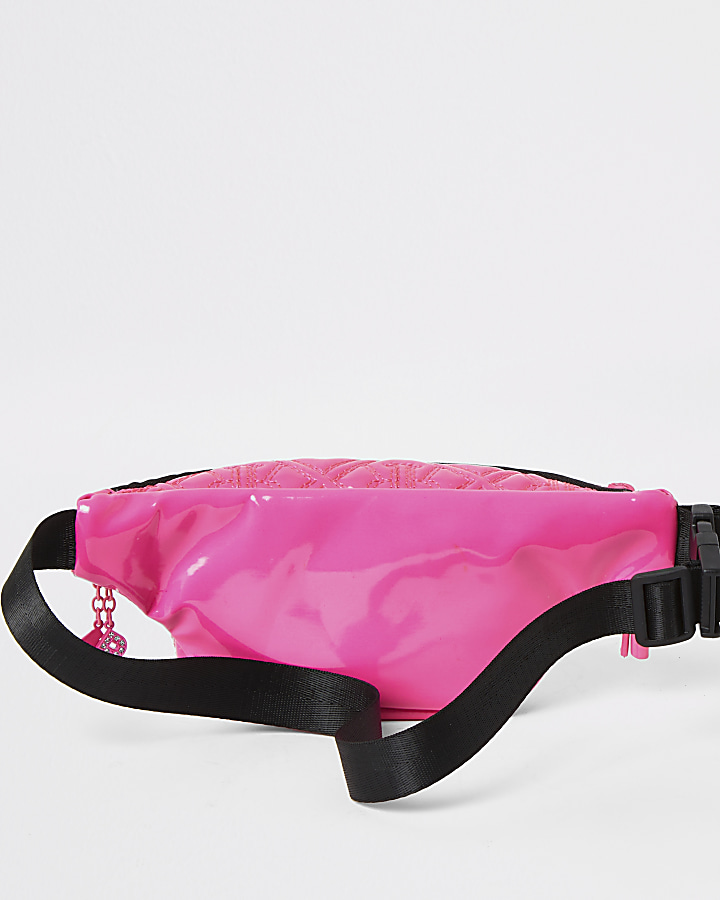 Girls bright pink RIR quilted bumbag
