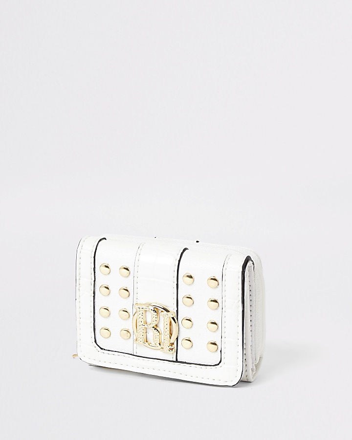 Girls cream studded RI fold out purse