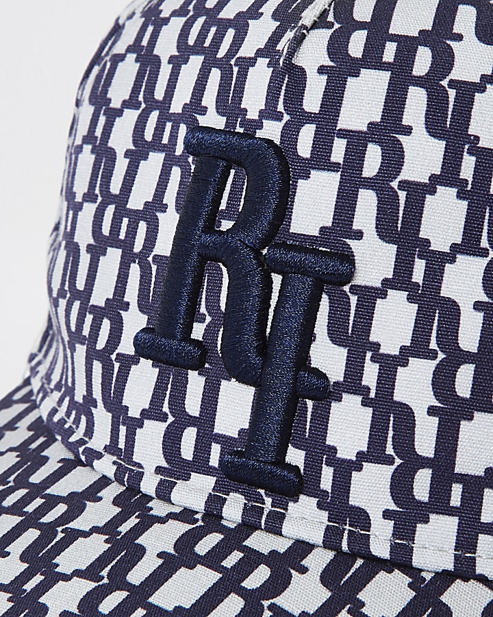Mini boys blue RI logo jacquard cap