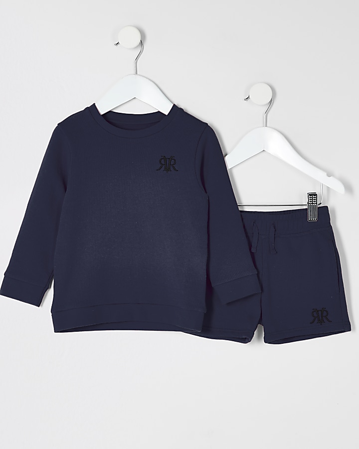 Mini boys navy RVR sweatshirt outfit