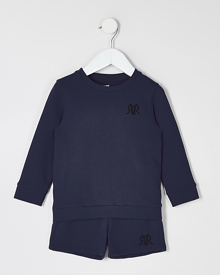 Mini boys navy RVR sweatshirt outfit