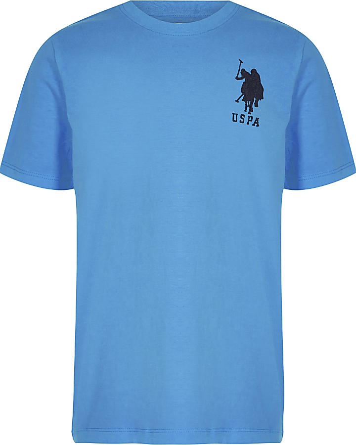 Older Boys blue USPA plain T-shirt