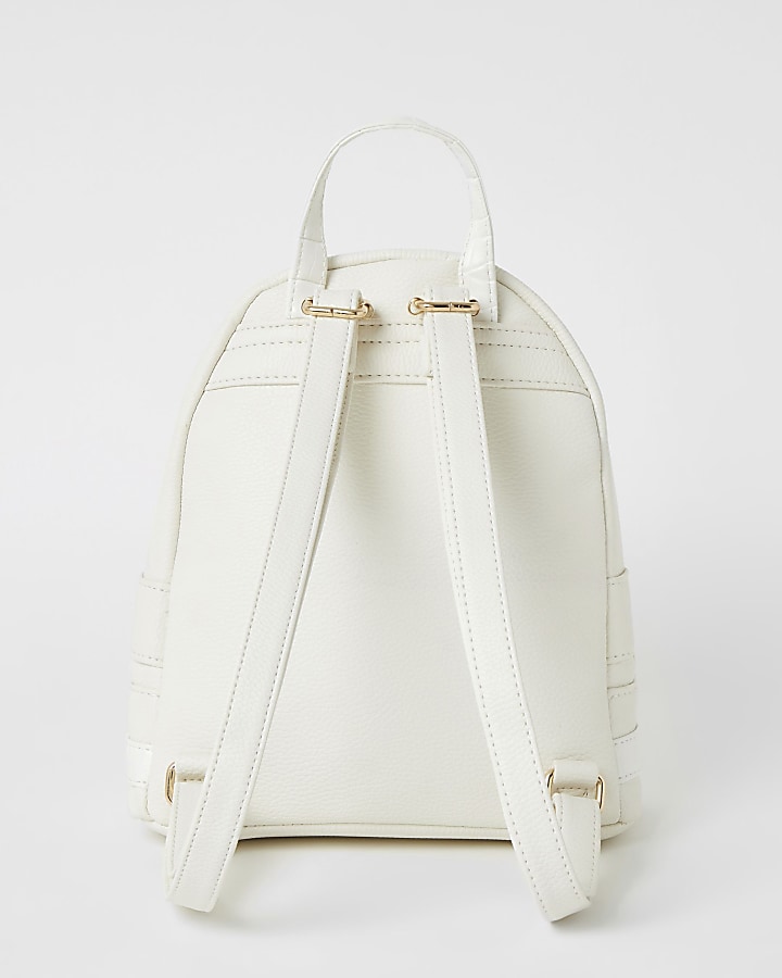Girls white studded backpack