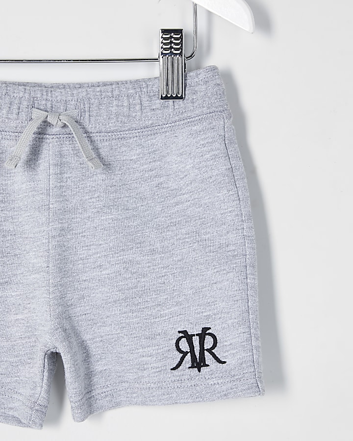 Mini boys grey marl RVR shorts