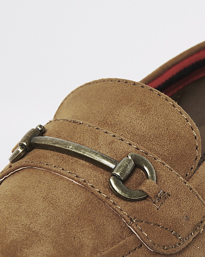 Boys brown suedette snaffle loafers