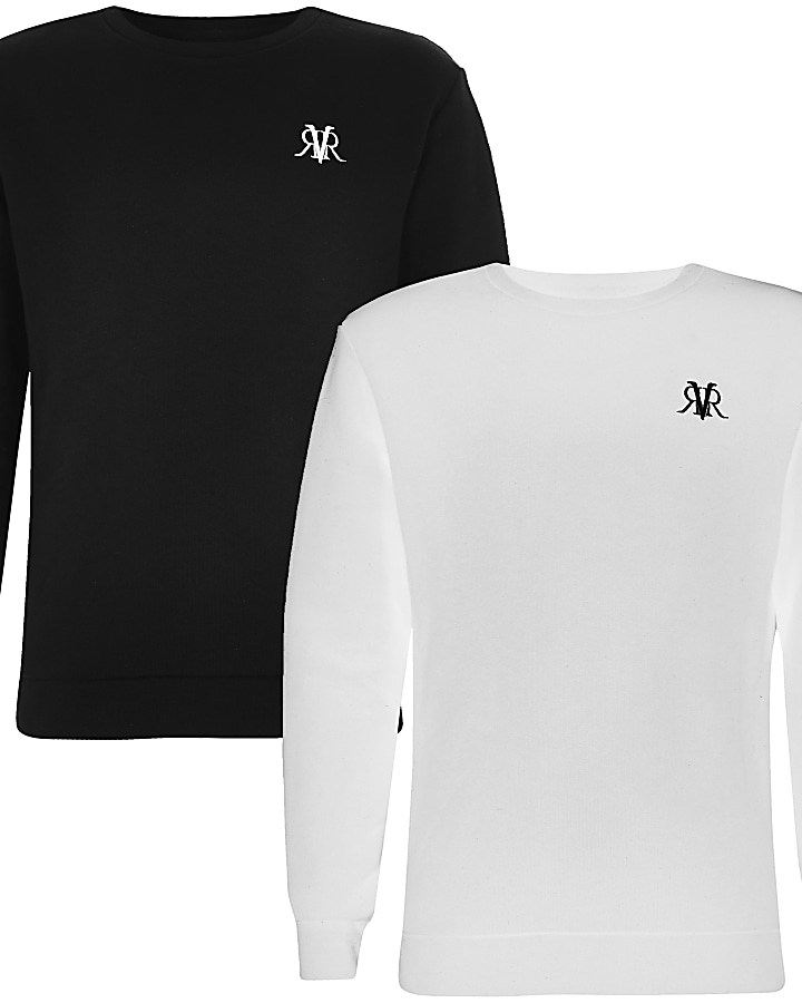 Boys black and white RVR sweatshirt 2 pack